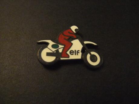 Crossmotor sponsor ELF met rode motorkleding